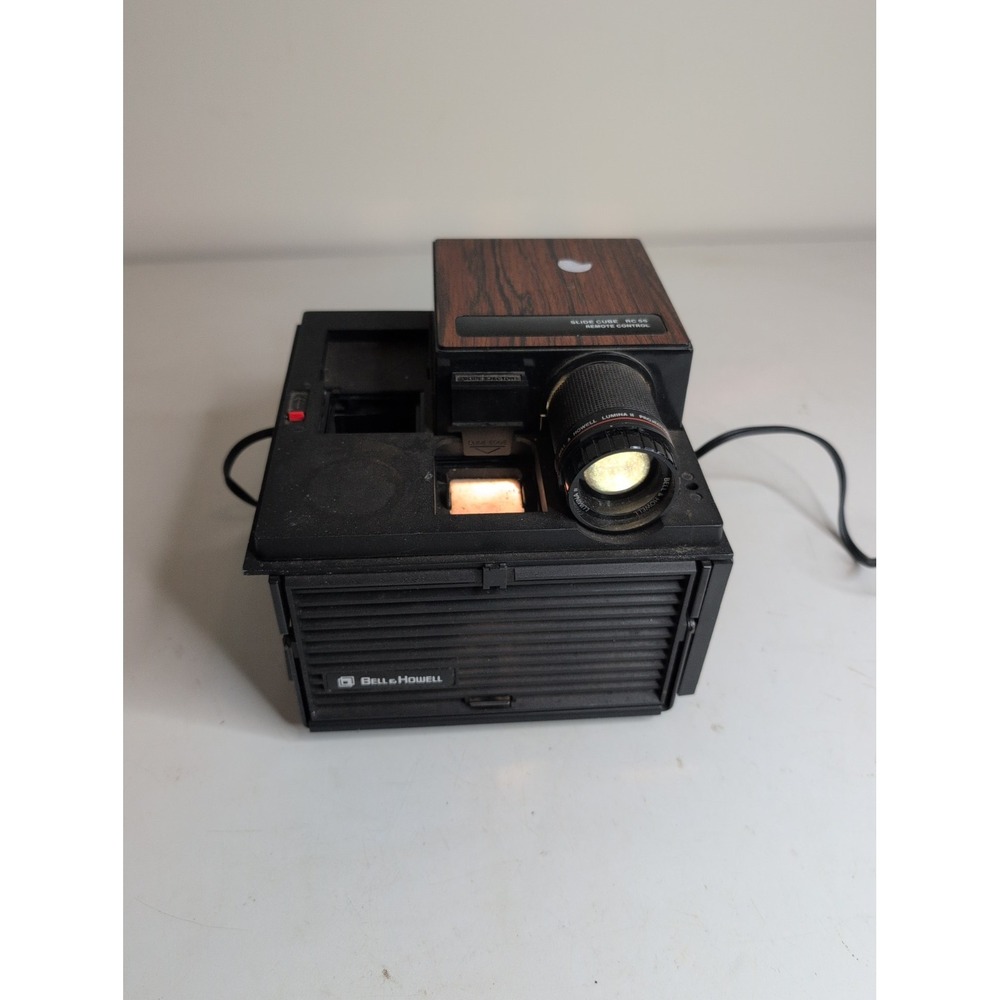 Vintage Bell and Howell RC 55 Slide Cube Projector With Remote Control